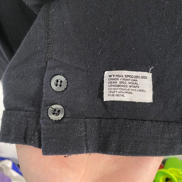 Wtaps Extreme Prejudice WT-VUA Plain Black Tshirt - Picture 3 of 6